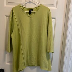 Chic Lime Green Asymmetrical Tunic